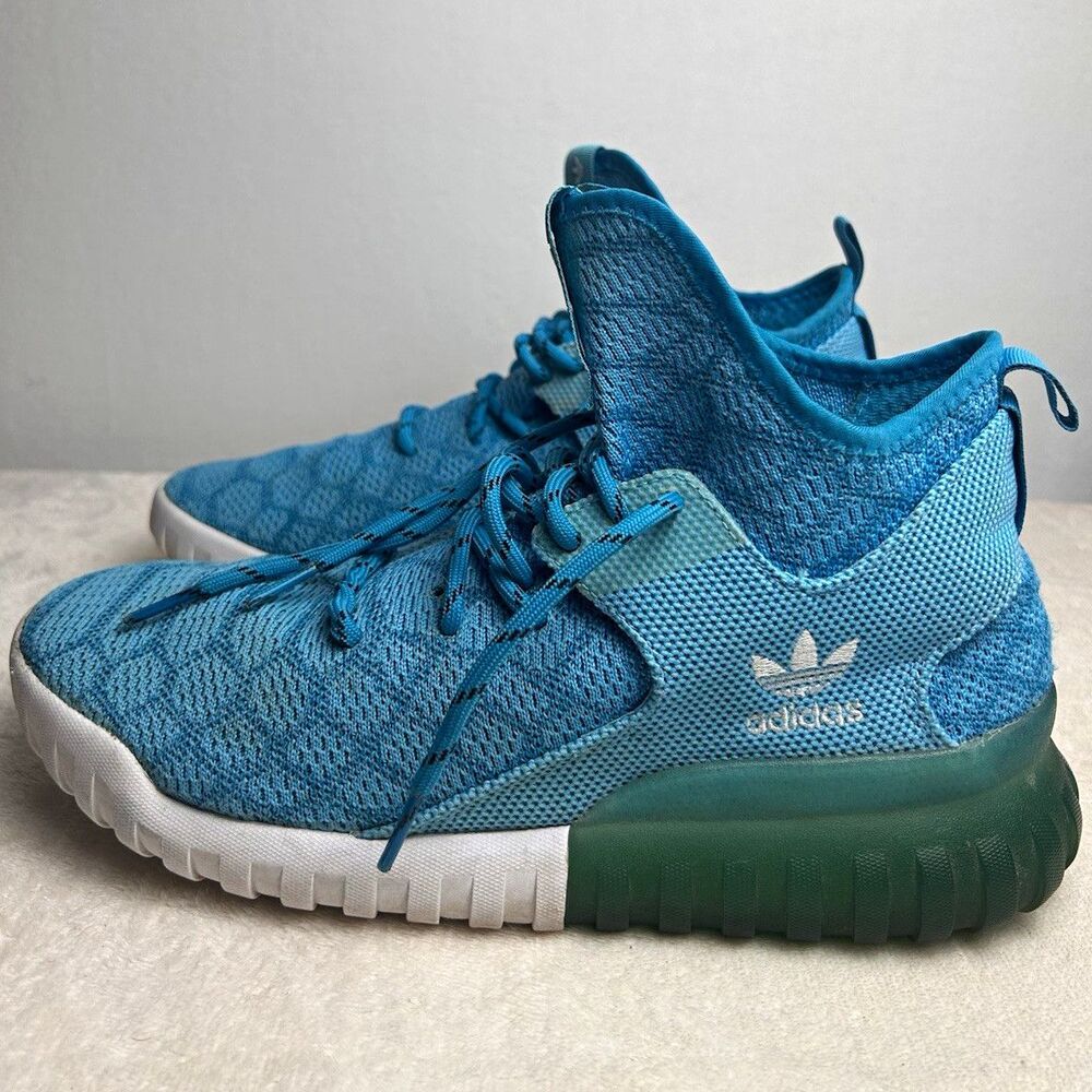 adidas Tubular X Primeknit Aqua Men's US 10 High Top Blue/White B25592